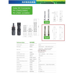 5 pairs MC4 Connector 1500V 50A Male/Female Solar Cell Panel Surya